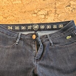 Lacoste Women's Dark Blue High Rise Jeans